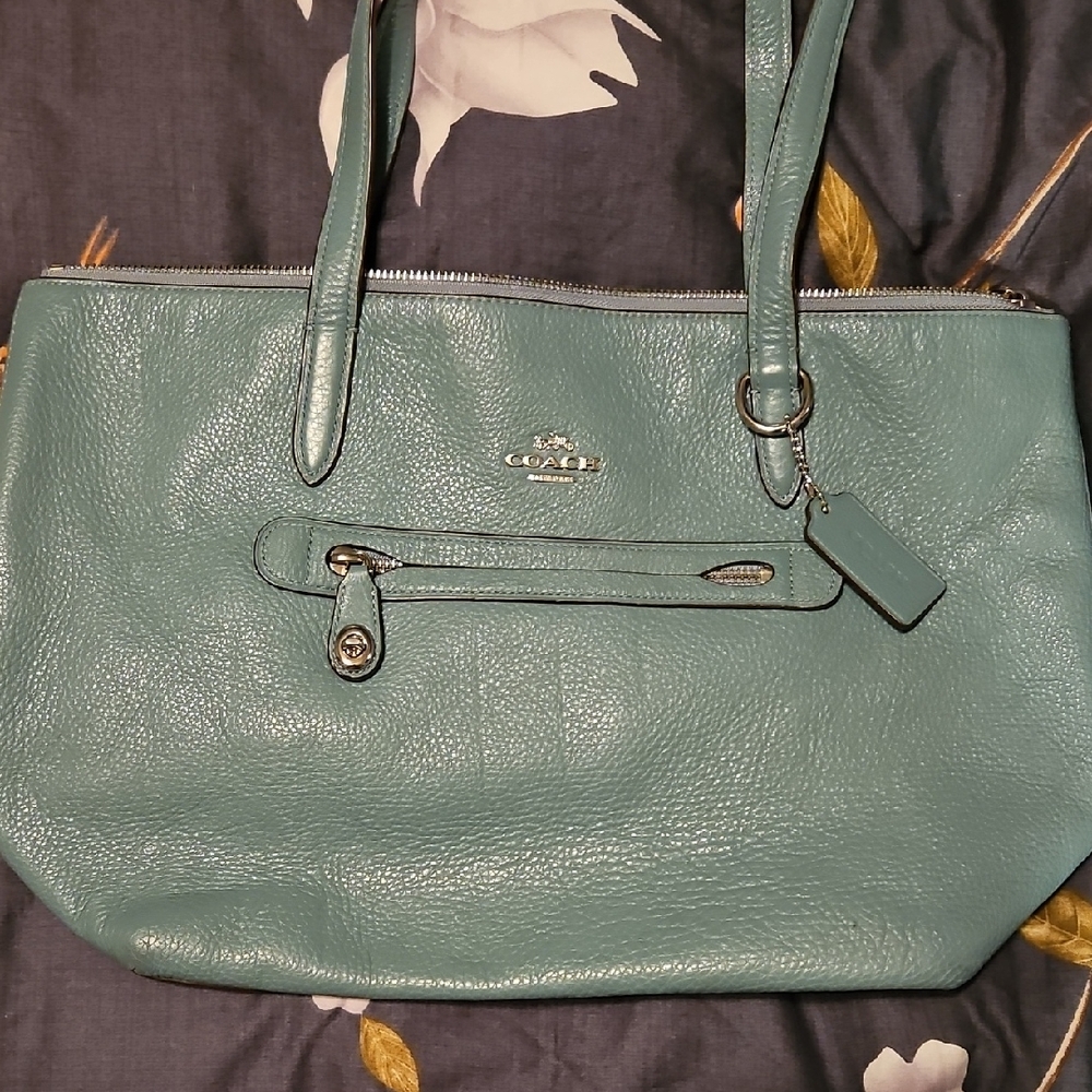 Coach Seafoam Leather Tote
